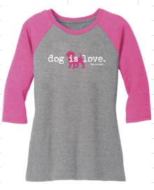 Dog Is Love Womens Raglan Shirt